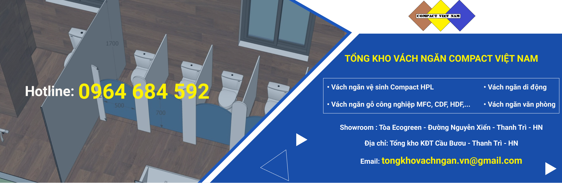 vách ngăn compact hpl là gì? ở đâu bán vách ngăn HPL uy tín
