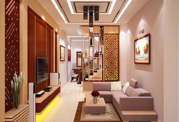 10 mẫu vách ngăn gỗ công nghiệp phòng khách đẹp - sang - rẻ 129 vách ngăn gỗ công nghiệp phòng khách 128