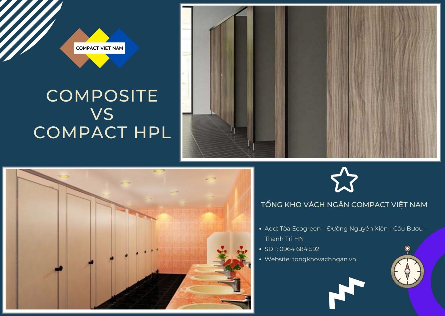 Giá thi công vách ngăn compact chỉ 350k/m2